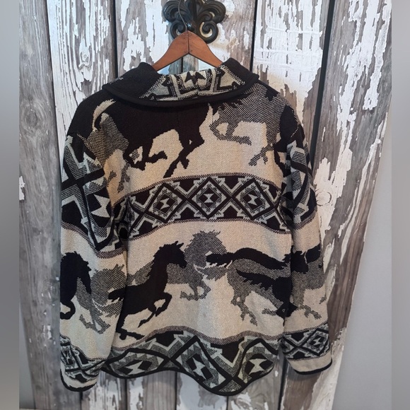 Horse Cardigan KOKOPELLI New Mexico Collection Size Large Southwestern Pattern - Picture 9 of 9